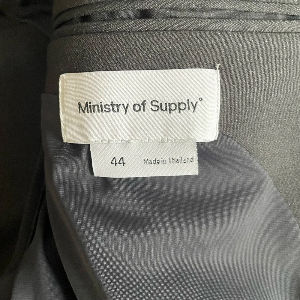 Ministry of Supply Velocity Suit Jacket Blazer Dark Charcoal Size 44 Trim Fit